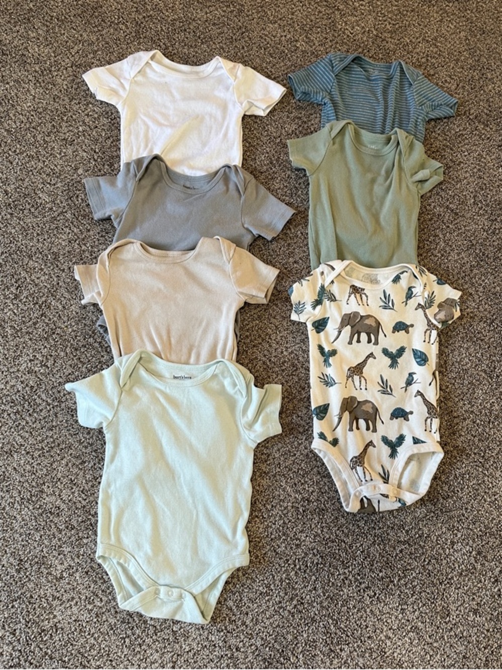 Organic cotton short sleeve bodysuits